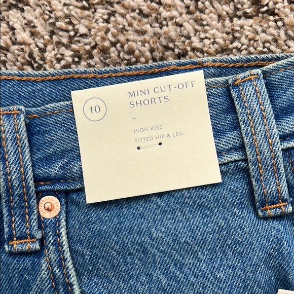 Women's High Rise Cutoff Mini Jean Shorts - Picture 2 of 6